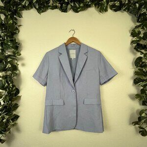NAVST Short Sleeve Padded Pocket Blazer Periwinkle Blue Women’s Size S
